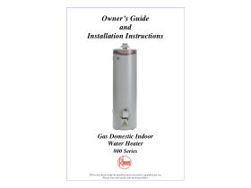 Installation Instructions - Rheem 3 Star Hot Water System