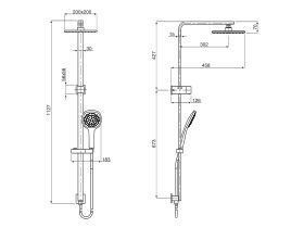 Mizu Bloc MK2 Twin Waterrail 200mm ABS Overhead (3 Star)