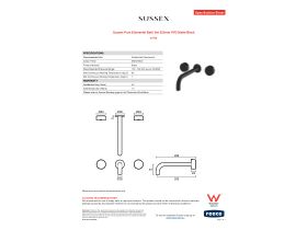 Specification Sheet - Sussex Pure Elemental Bath Set 250mm PVD Matte Black