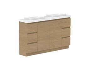 Supporting Image - Posh Domaine 1500mm Ensuite Floor Mount Vanity Unit Double Bowl 50mm Top