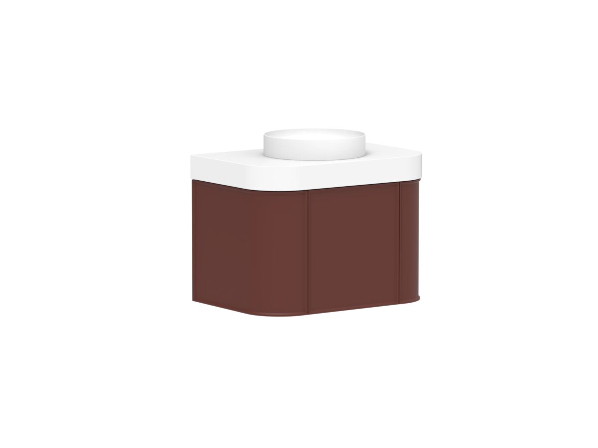 Supporting Image 2 - Kado Era Double Curve All Drawer 750mm Wall Hung Vanity Centre Basin 90mm Durasein Top Red Marble