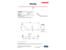 Specification Sheet - Mizu Drift Assisted Living Angled Grab Rail Right 260mm x 346mm 135 Degree Chrome Plated