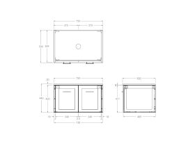 Kado Lux All Door 750mm Centre Bowl Wall Hung