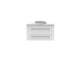Supporting Image - Kado Lux All Drawer 900mm Wall Hung Vanity Centre Basin 20mm - White - Front