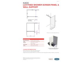 Technical Guide - Kado Lux Fixed Shower Screen Panel & Wall Support