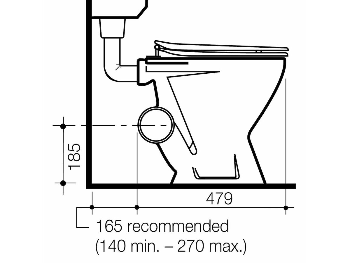Caroma Concorde Left Hand Side Del Pan (6/3Litre) White (4 Star)