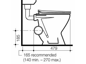 Caroma Concorde Left Hand Side Del Pan (6/3Litre) White (4 Star)