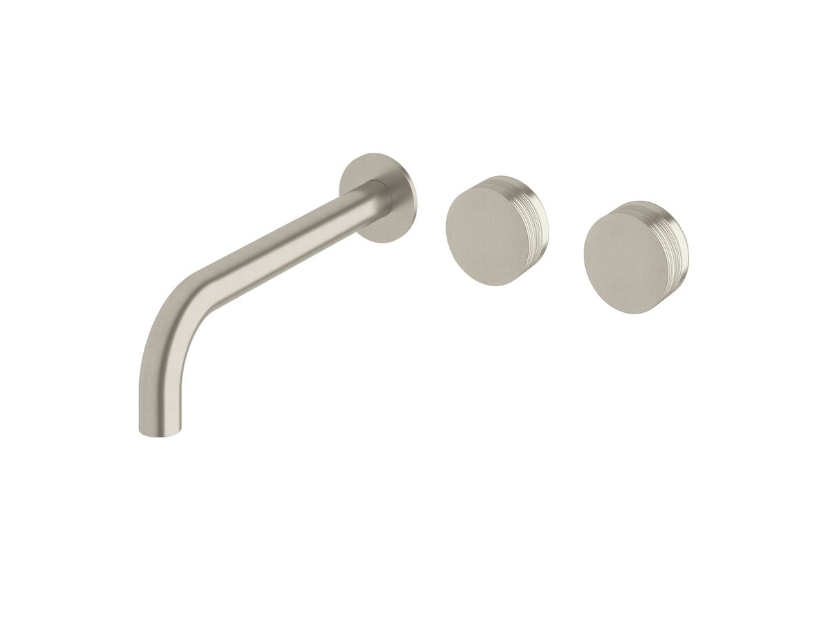 Sussex Pure Wall Basin Hostess System 250mm Right Hand with Cirque Textured Handles PVD Brushed Nickel (3 Star)