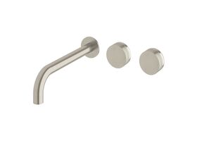Sussex Pure Wall Basin Hostess System 250mm Right Hand with Cirque Textured Handles PVD Brushed Nickel (3 Star)