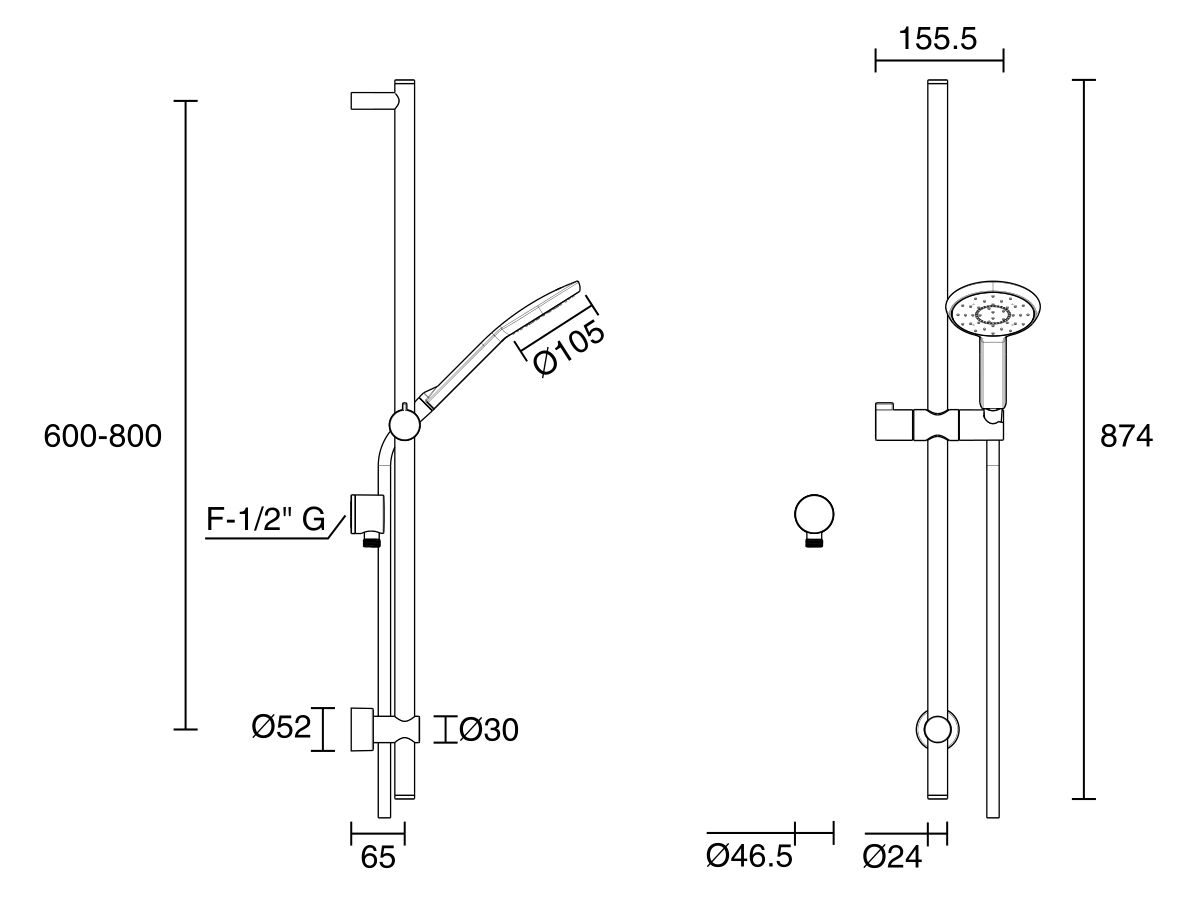 Nikles Pearl 105 Single Rail Shower