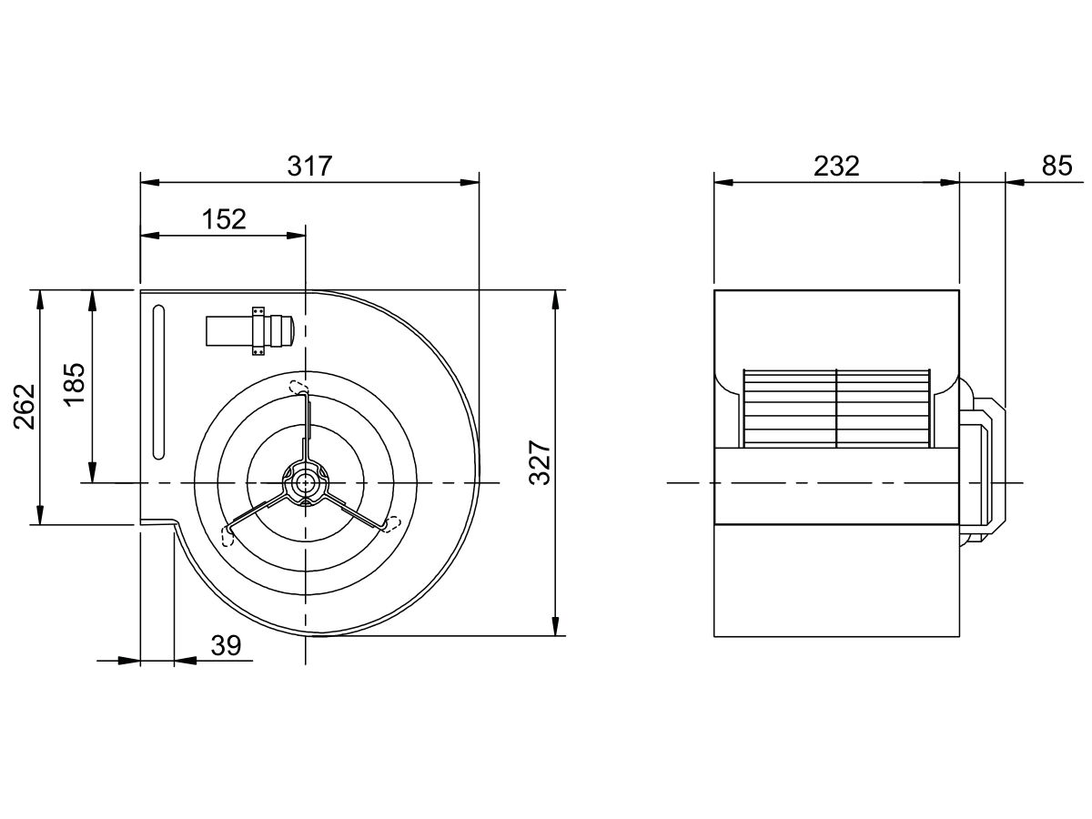 Kruger Centrifugal Fan KDD9/7T184W6P -1 3