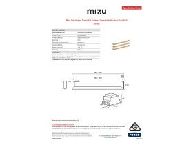 Specification Sheet - Mizu Drift Heated Towel Rail 630mm (Triple Pack) Brushed Gold PVD