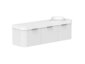 Supporting Image 2- Kado Neue Fluted Double Curve All Drawer 1800mm Wall Hung Vanity with Right Hand Basin Durasein 90mm Top Ultra White