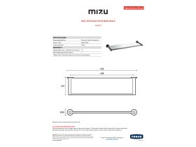 Specification Sheet - Mizu Drift Glass Shelf Matte Black