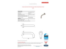 Specification Sheet - Sussex Scala 25mm Wall Outlet Curved 160mm Brushed Nickel (3 Star)