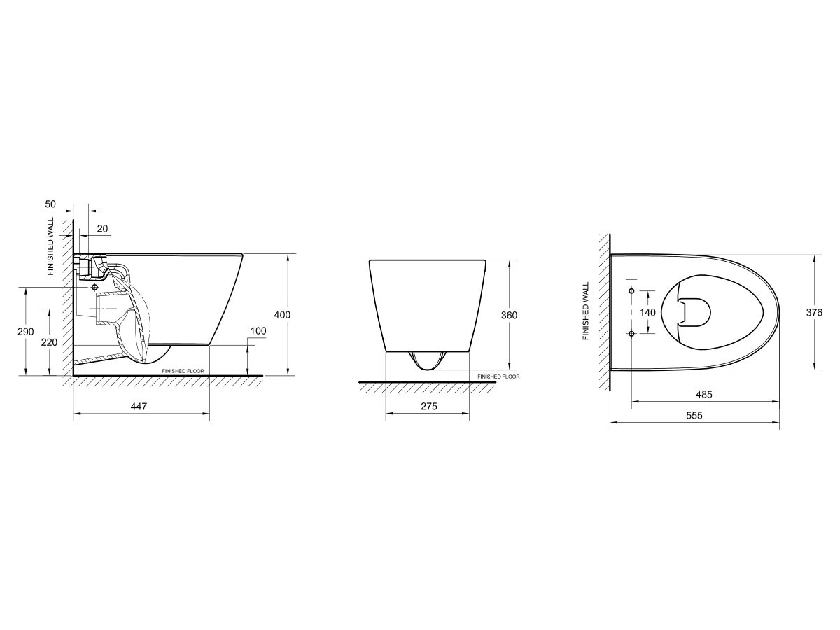 American Standard Acacia E Wall Hung Pan with Soft Close Quick Release Seat White and Chrome strip (4 Star)