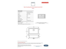 Specification Sheet - Memo Freya Mega Bowl Sink No Taphole Granite White