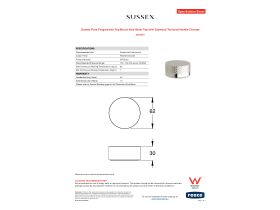 Specification Sheet - Sussex Pure Progressive Top Mount Hob Mixer Tap with Diamond Textured Handle Chrome