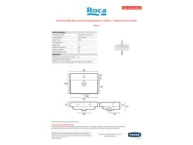 Specification Sheet - Roca Ona Wall Basin With Fixing Bolts 500mm x 360mm 1 Taphole Overflow White