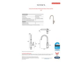 Specification Sheet - Sussex Oria Sink Mixer PVD Brushed Nickel (5 Star) Lead Free