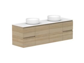 Supporting Image - Posh Domaine 1800mm Wall Hung Vanity Unit Conventional Double Bowl 12mm Durasein Top