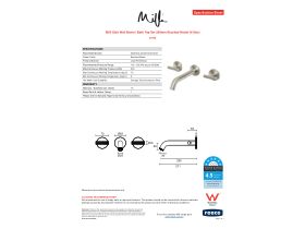 Specification Sheet - Milli Etch Wall Basin / Bath Tap Set 200mm Brushed Nickel (6 Star)