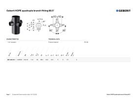Specification Sheet - Geberit 4 Way Riser 110mm x 56mm