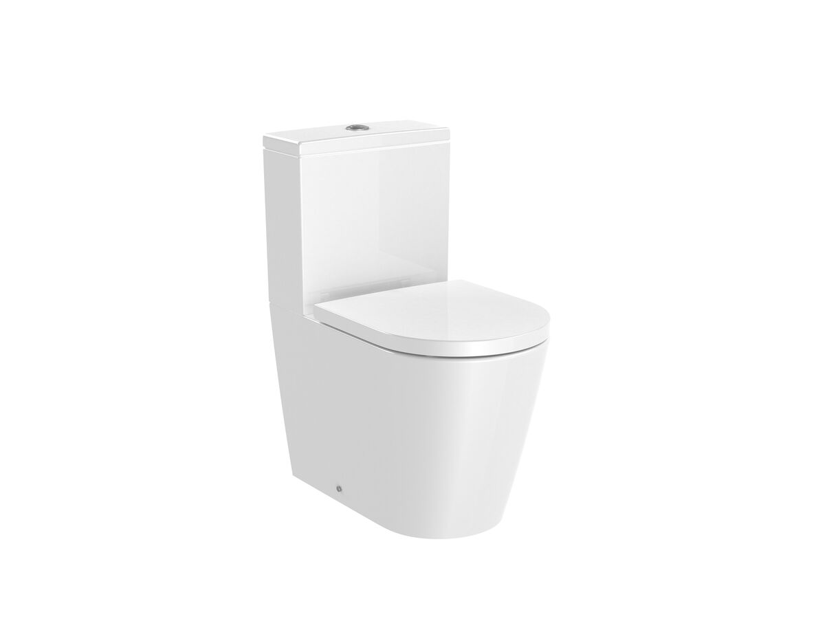 Roca Inspira Rimless Close Coupled Back To Wall Toilet Suite Back Inlet Soft Close Quick Release Seat (4 Star)