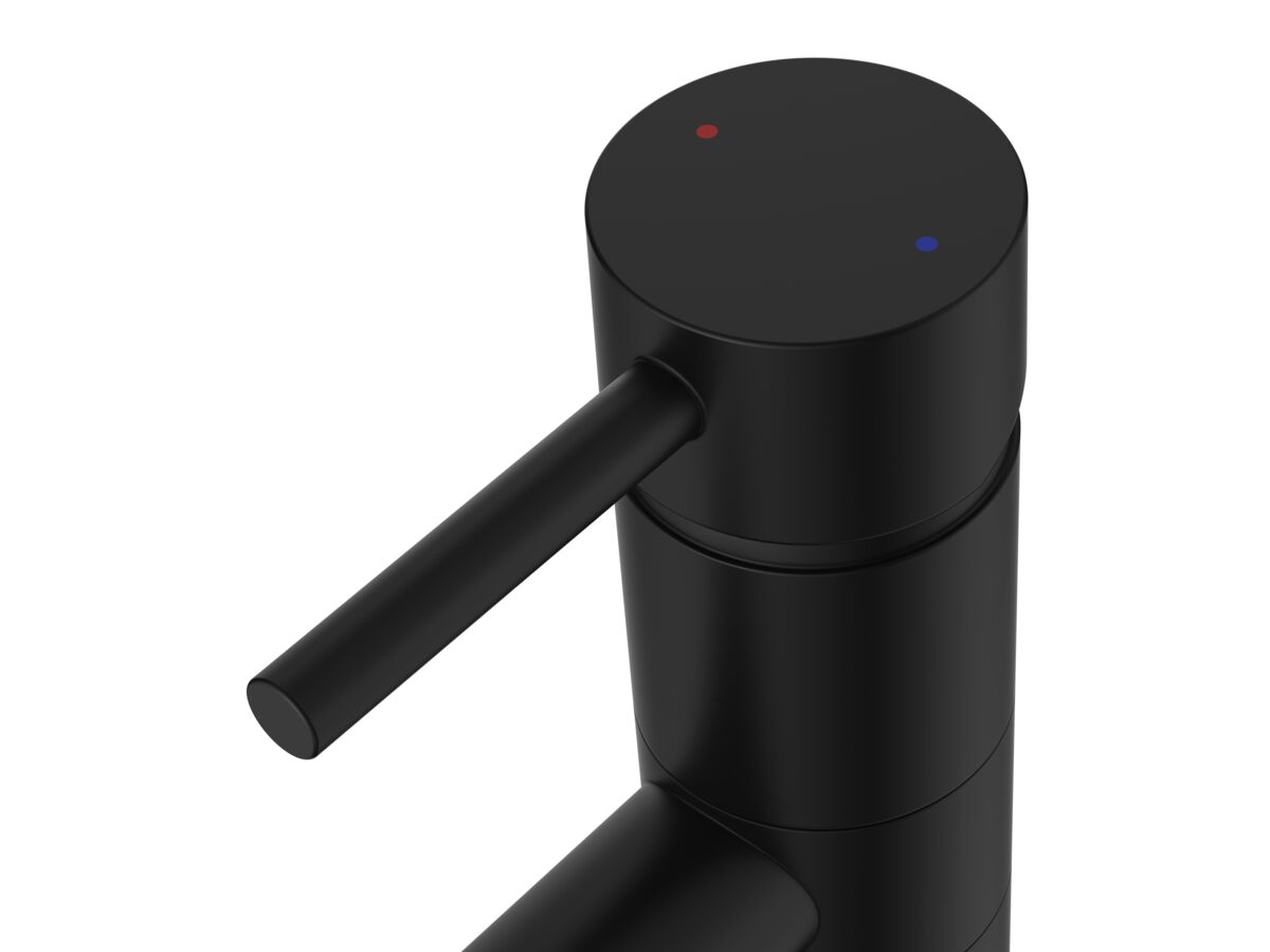 Supporting Image - Posh Bristol Pin Swivel Basin Mixer Tap Matte Black (5 Star) Lead Free - Handle