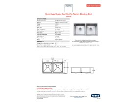 Specification Sheet - Memo Hugo Double Bowl Sink Nth SS