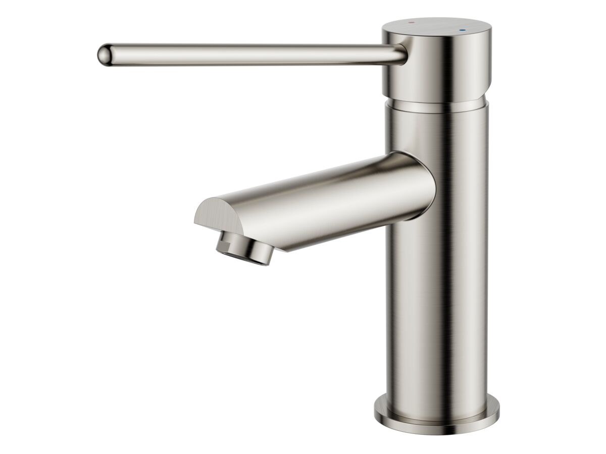 Hero - Posh Bristol Pin Basin Mixer Tap with Extended Lever Brushed Nickel (5 Star) Lead Free