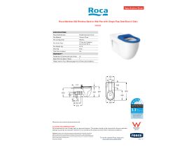 Specification Sheet - Roca Meridian 800 Rimless Back to Wall Pan with Single Flap Seat Blue (4 Star)