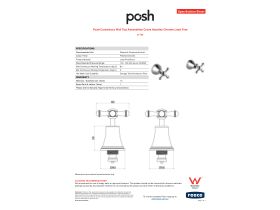 Specification Sheet - Posh Canterbury Wall Top Assemblies Cross Handles Chrome Lead Free