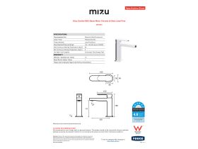 Specification Sheet - Mizu Soothe MK2 Basin Mixer Chrome (6 Star) Lead Free