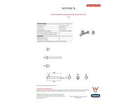 Specification Sheet - Scala Wall Bath Set Straight 250mm Chrome Lead Free