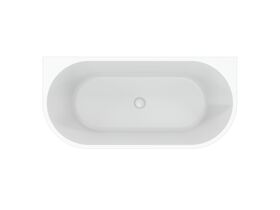 Supporting Image - Posh Solus Back to Wall Freestanding Bath 1600mm with Overflow Matte White - Top View