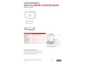 Technical Guide - AXA H10 Rectangle Counter Basin 500 x 320mm White