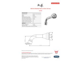 Specification Sheet - Milli Voir Wall Bath Spout 150mm Chrome
