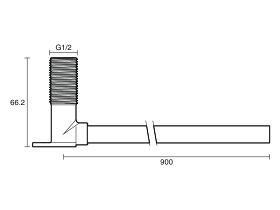 Technical Drawing - Ardent Screwed Outlet Assembly 19BP with 900mm Tail Lead Free