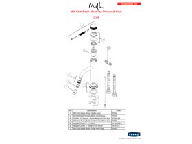 Component Listing - Milli Etch Basin Mixer Tap Chrome (6 Star)