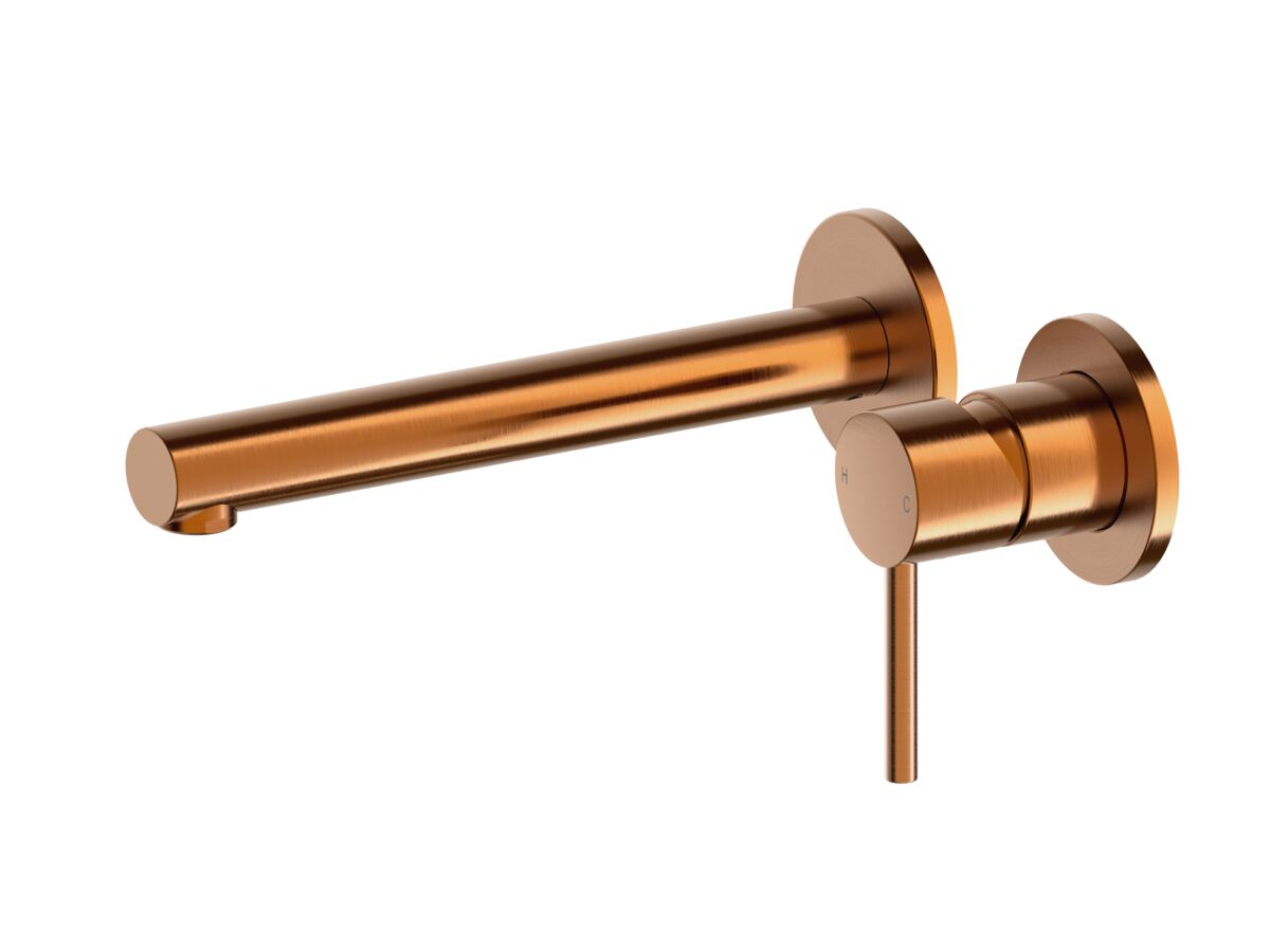 Supporting Image - Mizu Drift Wall Basin/Bath Mixer Set Straight Spout with 2-Piece Cover Plate Trimset Brushed Bronze (6 Star) Lead Free