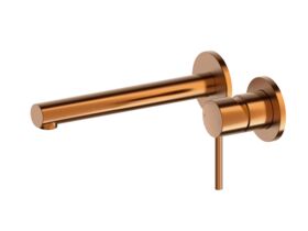 Supporting Image - Mizu Drift Wall Basin/Bath Mixer Set Straight Spout with 2-Piece Cover Plate Trimset Brushed Bronze (6 Star) Lead Free
