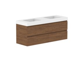 Supporting Image - Posh Domaine 1500mm Wall Hung Twin Vanity Unit All-Drawer Double Bowl 90mm Top