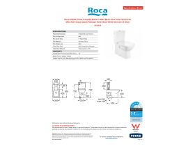 Specification Sheet - Roca Debba Close Coupled Back to Wall Back Inlet Toilet Suite with MK2 Soft Close Quick Release Toilet Seat White Chrome (4 Star)