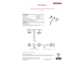 Specification Sheet - Sussex Oria Cross Wall Bath Set 215mm Chrome Lead Free