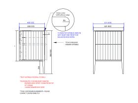 ISSY Custom Cloud II 601-800mm x 400-550mm x 800-900mm Vanity Unit with Legs 2 Touch Latch Drawers Semi Inset (No Basin)