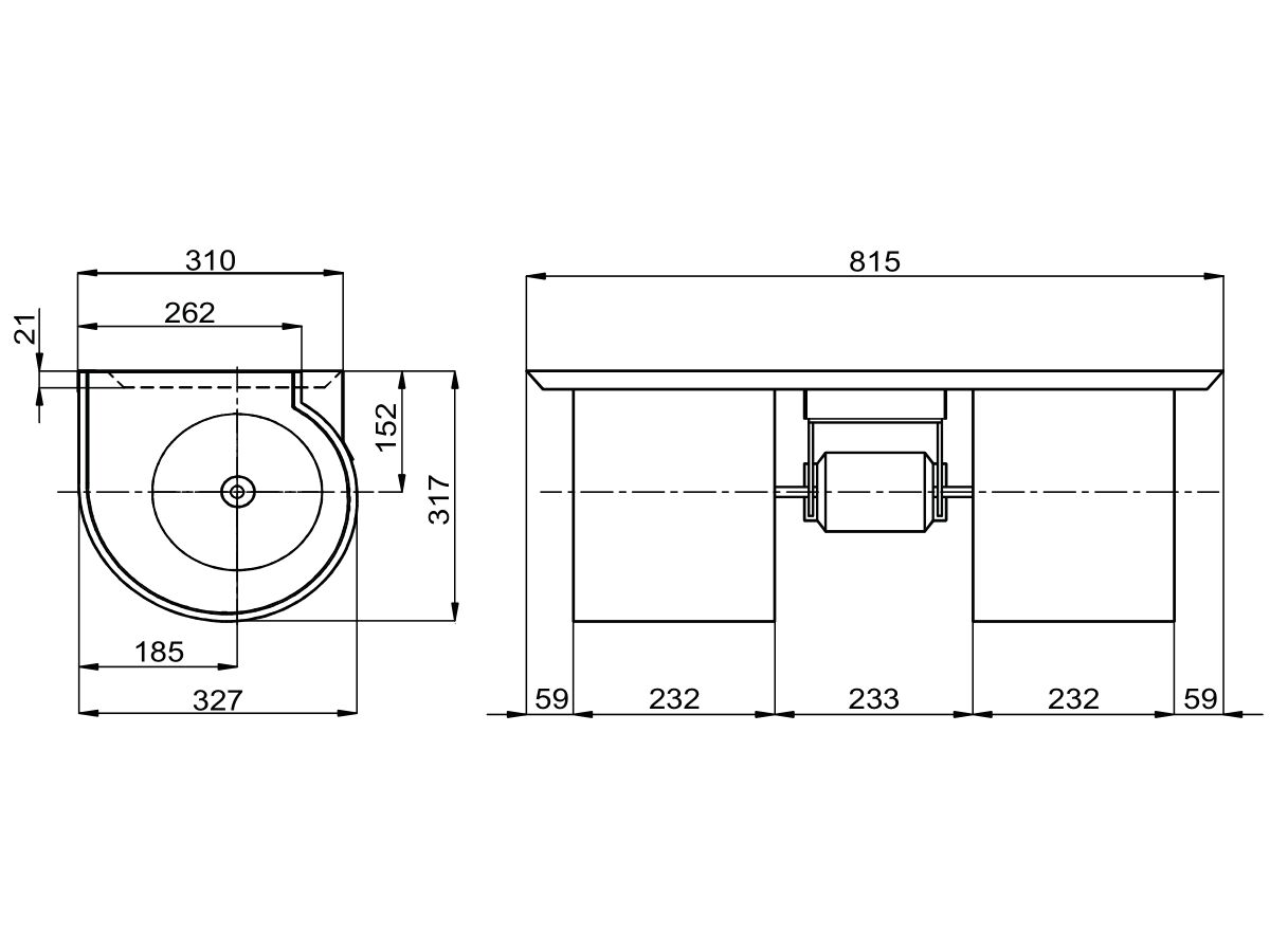 Twin Forward Curve Blower 600W