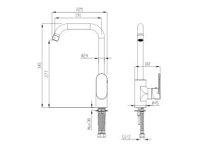 Mizu Soothe Square Gooseneck Sink Mixer Chrome (4 Star)