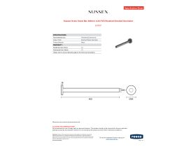 Specification Sheet - Sussex Scala Towel Bar 400mm LUX PVD Brushed Smoked Gunmetal