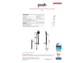 Specification Sheet - Posh Bristol MK2 Single Rail Shower 5 Function Chrome (3 Star)